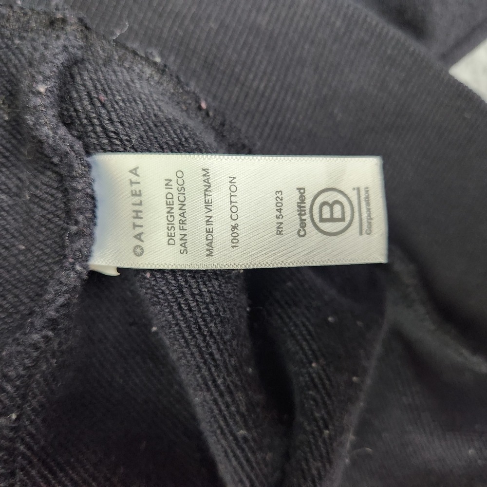 Athleta Hoodie Women Medium Black Cotton Stretch Long Sleeve Split Back Pullover - Picture 7 of 8